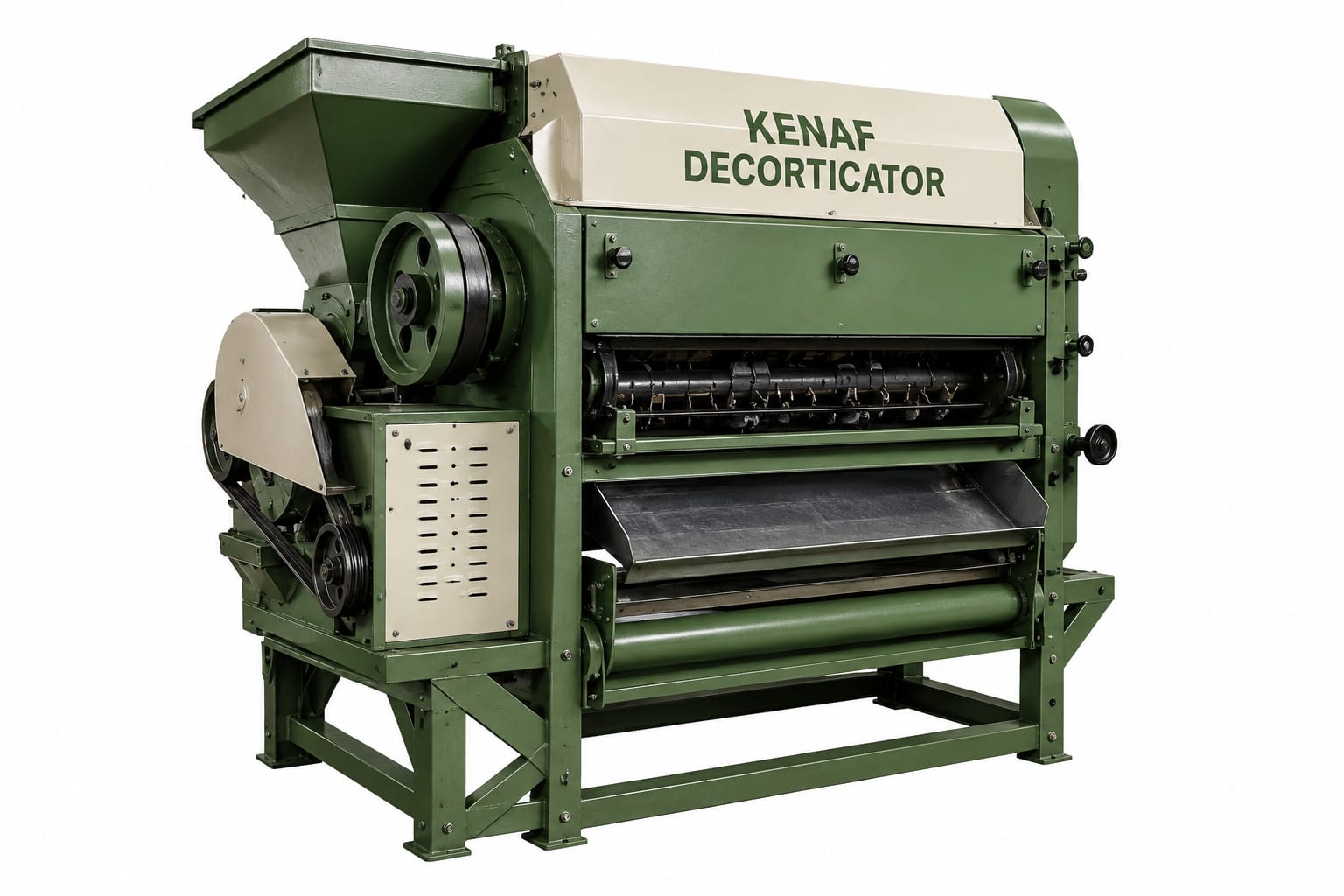 Kenaf decorticator machine for fibre processing